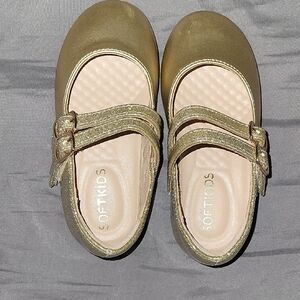 Gold Double Strap Dress Shoes
